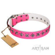 FDT Artisan "Star Dreams" シェパード犬 首輪 ピンク FDT Artisan "Star Dreams" シェパード犬 首輪 ピンク