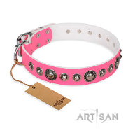 FDT Artisan Miss Congeniality 大型犬 ピンク革首輪 FDT Artisan Miss Congeniality 大型犬 ピンク革首輪