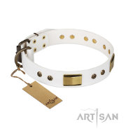 FDT Artisan 'Precious Necklace' シェパード用白革首輪 FDT Artisan 'Precious Necklace' シェパード用白革首輪